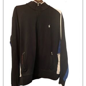 Vintage Polo Ralph Lauren Sz XL Full Zip Jacket Beige Pony Logo Down Side